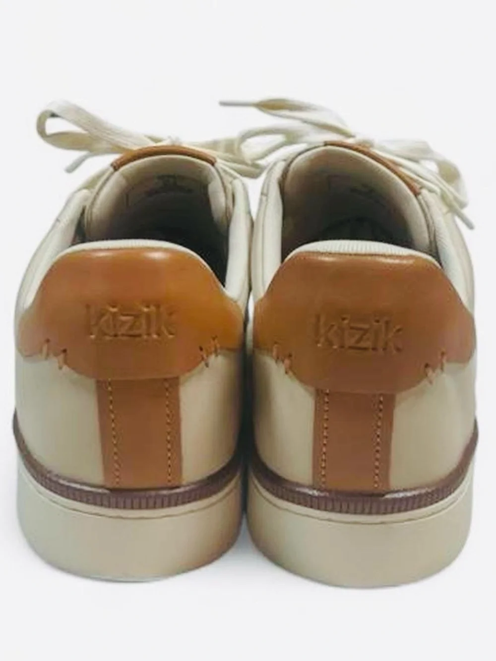 NWOT! KIZIK MEN'S SONOMA LITE TAUPE Hands-Free Slip-On Leather Sneakers Size 12